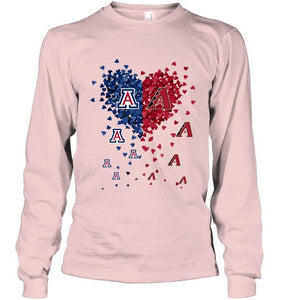 Arizona Wildcats Patriots and Arizona Diamondbacks tiny hearts shaped fan shirt