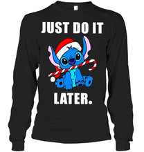 Load image into Gallery viewer, Just do it later christmas stitch t shirt