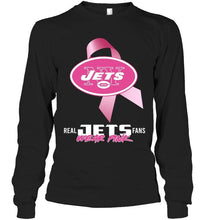 Load image into Gallery viewer, New York Jets real fans wear pink br east cancer support shirt