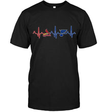 Load image into Gallery viewer, St Louis Cardinals St Louis Blues heartbeat shirt