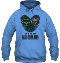 Load image into Gallery viewer, New York Jets and New York Islanders it's my dna love fingerprints shirt