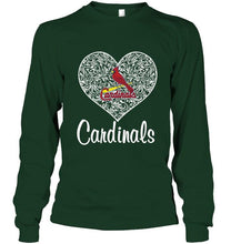 Load image into Gallery viewer, St Louis Cardinals heart floral pattern shirt