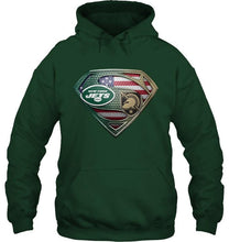 Load image into Gallery viewer, New York Jets and Army Black Knights superman american flag layer shirt