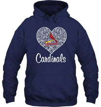 Load image into Gallery viewer, St Louis Cardinals heart floral pattern shirt