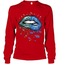 Load image into Gallery viewer, New York Jets and Buffalo Bulls glitter pattern sexy lips t shirt