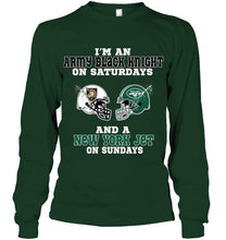 Load image into Gallery viewer, I'm Army Black Knight on saturdays and New York Jet on sundays shirt