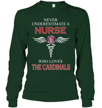 Load image into Gallery viewer, Never underestimate a nurse who loves the Cardinals St Louis Cardinals fan shirt