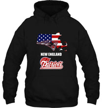 Load image into Gallery viewer, New England Patriots Massachusetts 4th July independence day american flag shirt