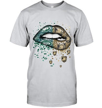 Load image into Gallery viewer, New York Jets and Army Black Knights glitter pattern sexy lips t shirt