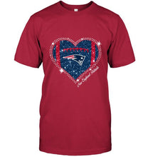 Load image into Gallery viewer, New England Patriots heart glitter pattern fan simpson shirt