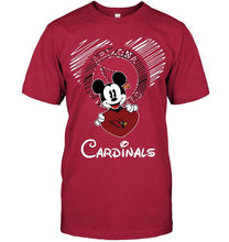 Load image into Gallery viewer, Mickey loves Arizona Cardinals fan hoodie
