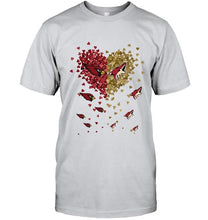 Load image into Gallery viewer, Arizona Cardinals Patriots and Arizona Coyotes tiny hearts shaped fan shirt