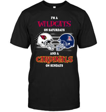 Load image into Gallery viewer, I'm Arizona Wildcats on Saturdays and Arizona Cardinals on Sundays shirt