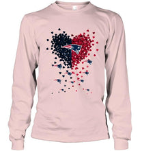 Load image into Gallery viewer, New England Patriots dual colors tiny heart shaped shirt