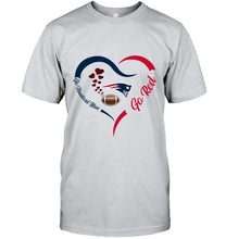 Load image into Gallery viewer, Go Nautical blue Go red New England Patriots fan heart shirt