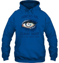 Load image into Gallery viewer, New England Patriots girl classy sasy and a bit smart asy glitter pattern eye t shirt