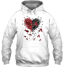 Load image into Gallery viewer, Arizona Cardinals Patriots and Arizona Diamondbacks tiny hearts shaped fan shirt