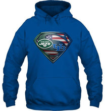 Load image into Gallery viewer, New York Jets and Buffalo Bulls superman american flag layer shirt