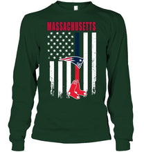 Load image into Gallery viewer, Massachusetts New England Patriots Boston Red Soxamerican flag shirt