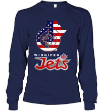 Load image into Gallery viewer, Winnipeg Jets Manitoba 4th July independence day american flag shirt