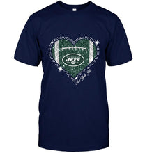 Load image into Gallery viewer, New York Jets heart glitter pattern fan simpson shirt