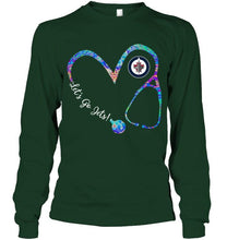 Load image into Gallery viewer, Let's go Winnipeg Jets dyed nurse scope love shirt