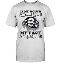 Load image into Gallery viewer, If my mouth doesn't say it my face definitely will Winnipeg Jets lips shirt