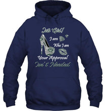 Load image into Gallery viewer, New York Jets girl i am who i am your approval isn't needed high heel lips diamond glitter pattern t shirt