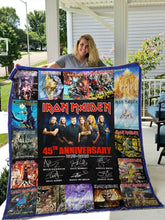 Load image into Gallery viewer, iron maiden 45th anniversary members signed blanket