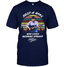 Load image into Gallery viewer, Just a girl who love george strait signed retro shirt