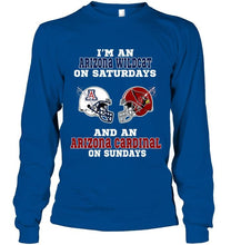 Load image into Gallery viewer, I'm Arizona Wildcat on saturdays and Arizona Cardinal on sundays shirt