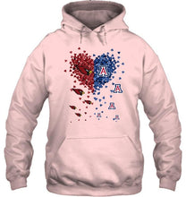 Load image into Gallery viewer, Arizona Cardinals Patriots and Arizona Wildcats tiny hearts shaped fan shirt