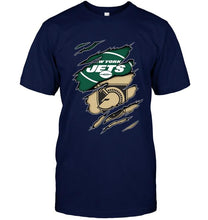 Load image into Gallery viewer, New York Jets and Army Black Knights layer under ripped shirt