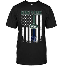 Load image into Gallery viewer, New York New York Jets New York Yankees american flag shirt