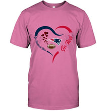Load image into Gallery viewer, Go Nautical blue Go red New England Patriots fan heart shirt