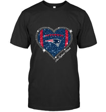 Load image into Gallery viewer, New England Patriots heart glitter pattern fan simpson shirt