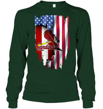 Load image into Gallery viewer, St Louis Cardinals flag ripped american flag shirt