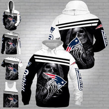 Load image into Gallery viewer, skull new england patriots nfl fan 3d printed hoodie