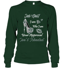 Load image into Gallery viewer, New York Jets girl i am who i am your approval isn't needed high heel lips diamond glitter pattern t shirt