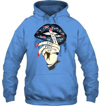 Load image into Gallery viewer, Shut the f ck up sexy New England Patriots glittering lips shirt