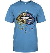 Load image into Gallery viewer, New England Patriots and Boston Bruins glitter pattern sexy lips t shirt