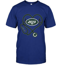 Load image into Gallery viewer, New York Jets nurse scope love heartbeat shirt