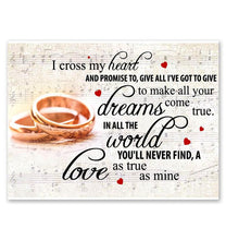 Load image into Gallery viewer, George Strait I cross my heart lyric wedding rings poster