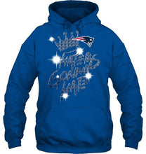 Load image into Gallery viewer, New England Patriots crown haters gonna hate glitter pattern t shirt