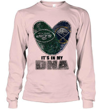 Load image into Gallery viewer, New York Jets and Buffalo Sabres it's my dna love fingerprints shirt