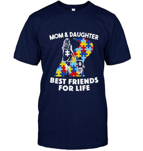 Autism mom & daughter best friends for life shirt