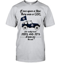 Load image into Gallery viewer, Once upon a time a girl really loved jeeps and Winnipeg Jets it was me shirt