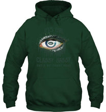 Load image into Gallery viewer, New York Jets girl classy sasy and a bit smart asy glitter pattern eye t shirt