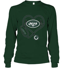Load image into Gallery viewer, New York Jets nurse scope love heartbeat shirt