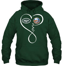 Load image into Gallery viewer, New York Jets New york Islanders love heart shirt